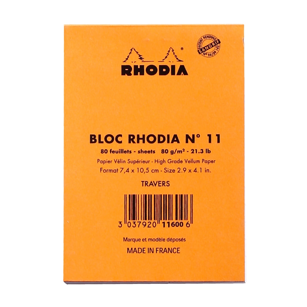 RHODIA Basics No.11 A7 74x105mm Lined hsp Orange