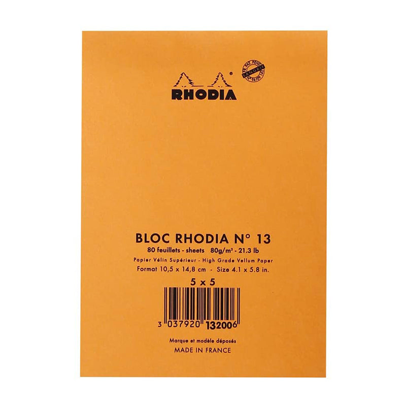 RHODIA Basics No.13 A6 105x148mm 5x5 Sq hsp Orange