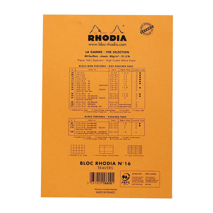 RHODIA Basics No.16 A5 148x210mm Lined+Margin hsp Orange