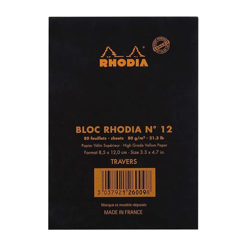 RHODIA Basics No.12 85x120mm Lined hsp Black