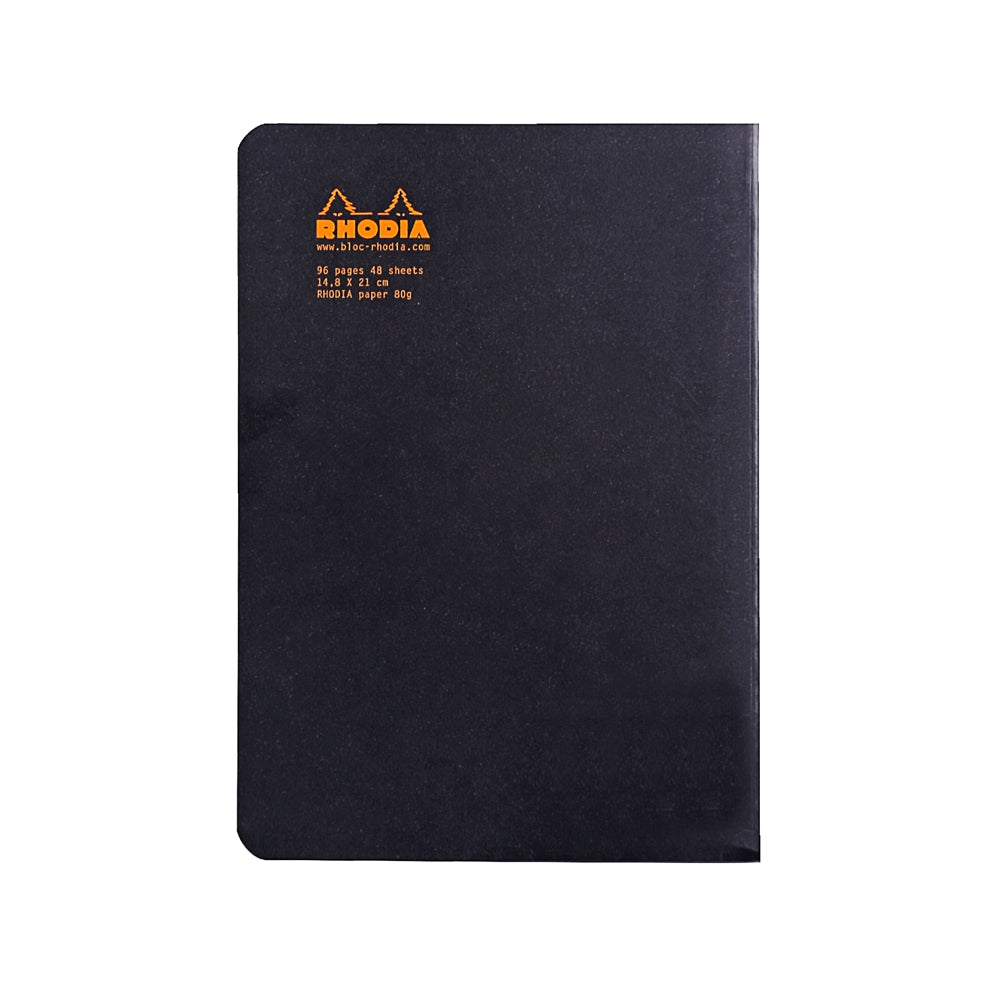 RHODIA Classic Stapled A5 148x210mm Lined Black