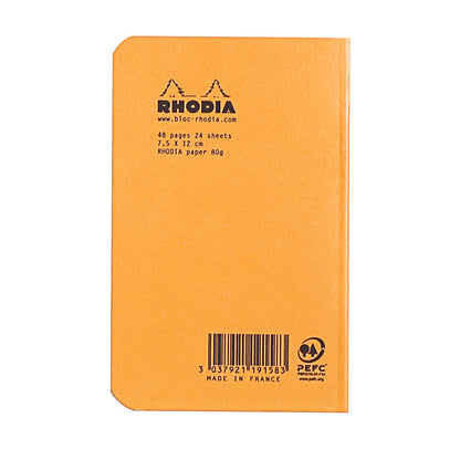 RHODIA Classic Stapled A7 75x120mm 5x5 Sq Orange