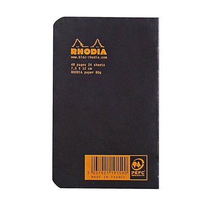 RHODIA Classic Stapled A7 75x120mm 5x5 Sq Black