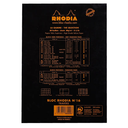 RHODIA Basics No.16 A5 148x210mm Lined+Margin hsp Black