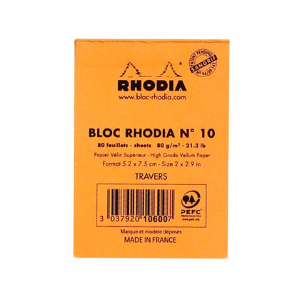 RHODIA Basics No.10 20x75mm Lined hsp Orange