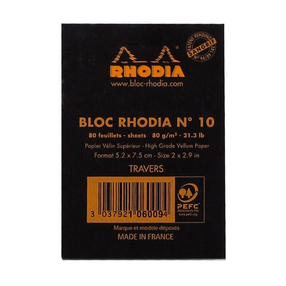 RHODIA Basics No.10 20x75mm Lined hsp Black