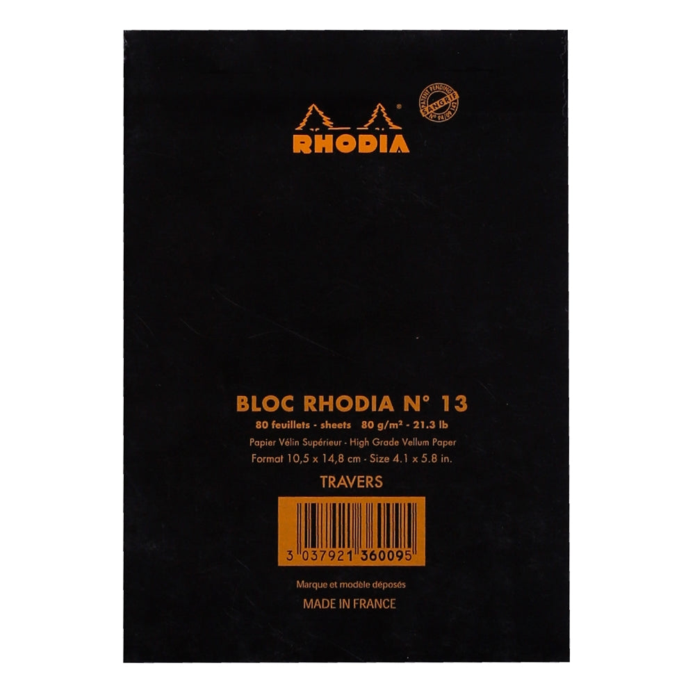 RHODIA Basics No.13 A6 105x148mm Lined hsp Black