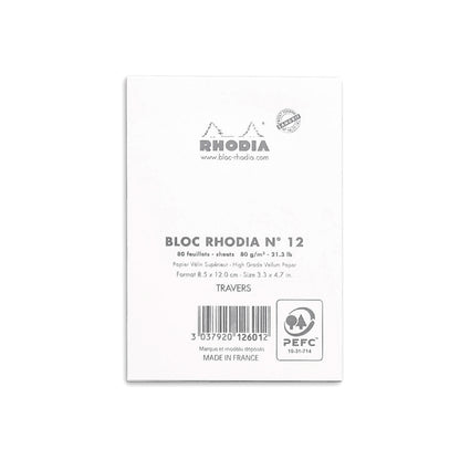 RHODIA Basics No.12 85x120mm Lined hsp White