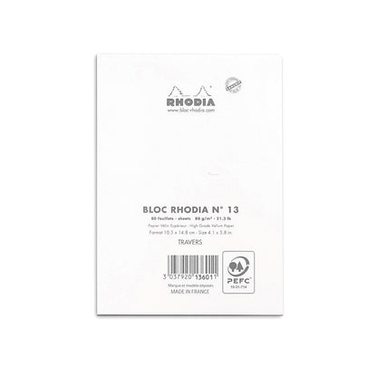 RHODIA Basics No.13 A6 105x148mm Lined hsp White