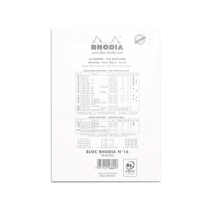 RHODIA Basics No.16 A5 148x210mm Lined hsp White