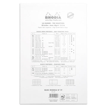 RHODIA Basics No.19 A4+-210x318mm 5x5 Sq hsp White