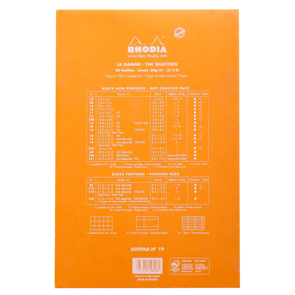 RHODIA Basics dotpad No.19 A4+210x318mm hsp Orange