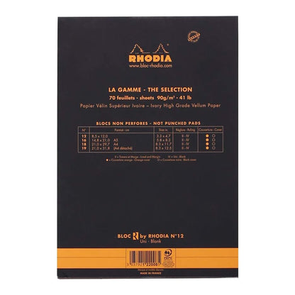 RHODIA Basics Le R No.12 85x120mm Plain hsp Black