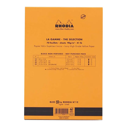 RHODIA Basics Le R No.12 85x120mm Lined hsp Orange