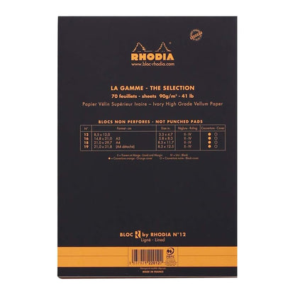 RHODIA Basics Le R No.12 85x120mm Lined hsp Black