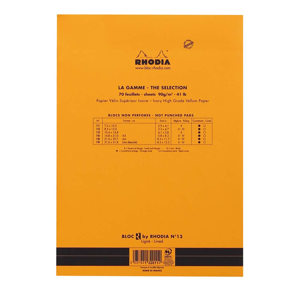 RHODIA Basics Le R No.13 104x148mm Lined Orange