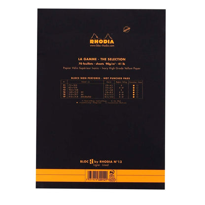 RHODIA Basics Le R No.13 104x148mm Lined hsp Black