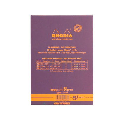 RHODIA Basics coloR No.12 85x120mm Lined Purple