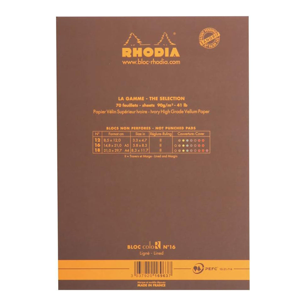 RHODIA Basics coloR No.16 148x210mm Lined Chocolate