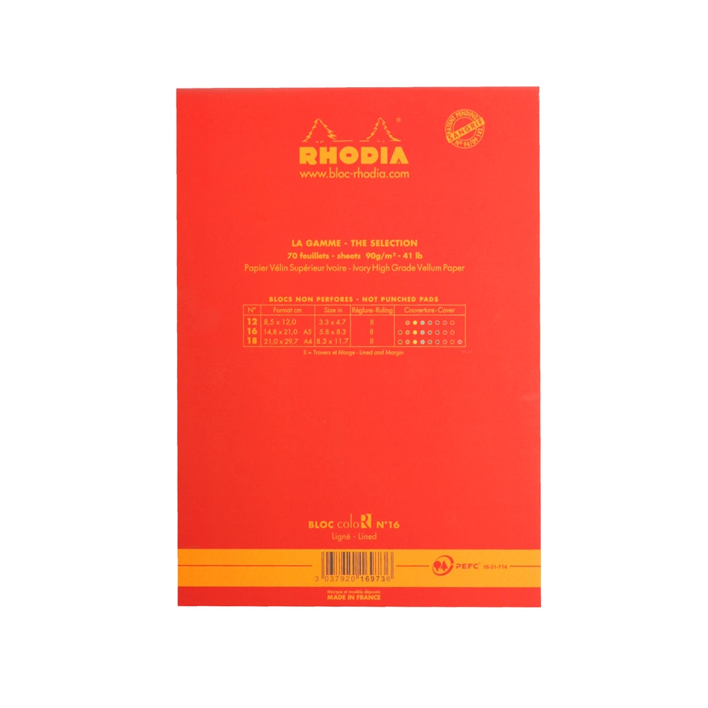 RHODIA Basics coloR No.16 148x210mm Lined Poppy