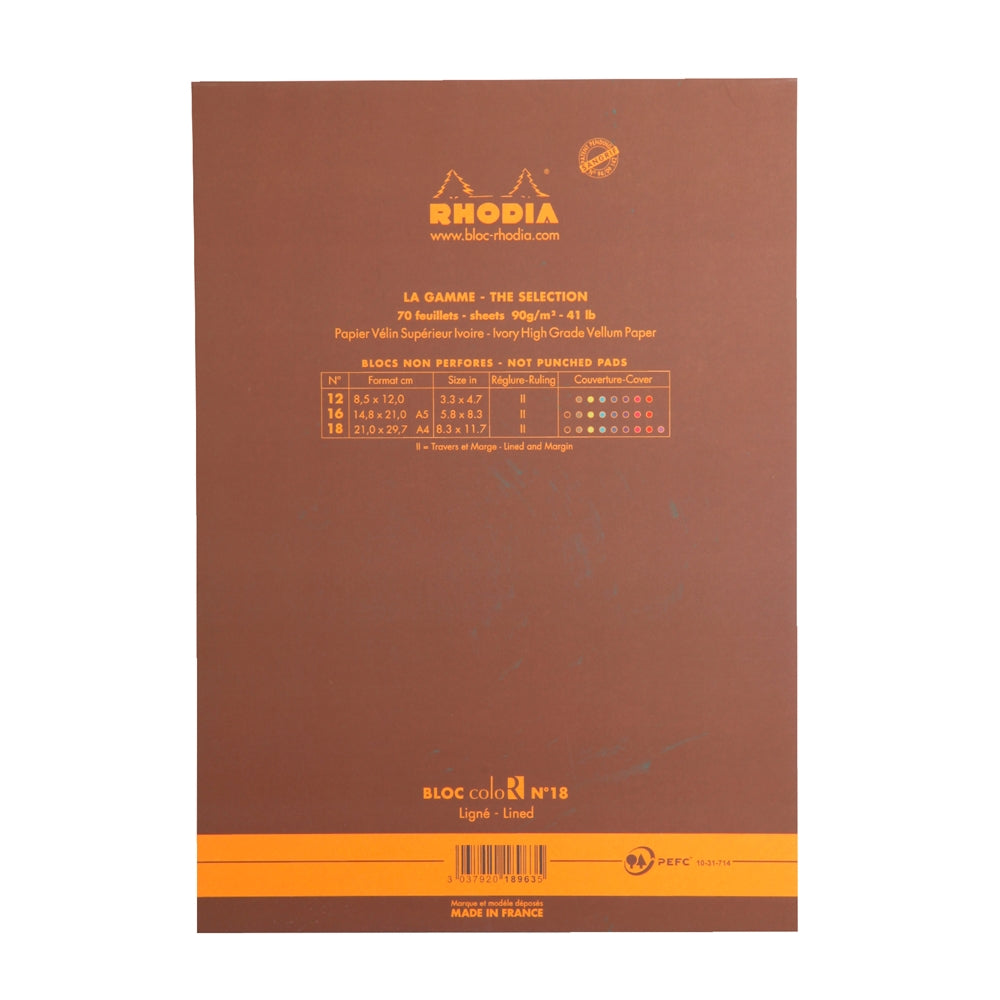 RHODIA Basics coloR No.18 210x297mm Lined Chocolat