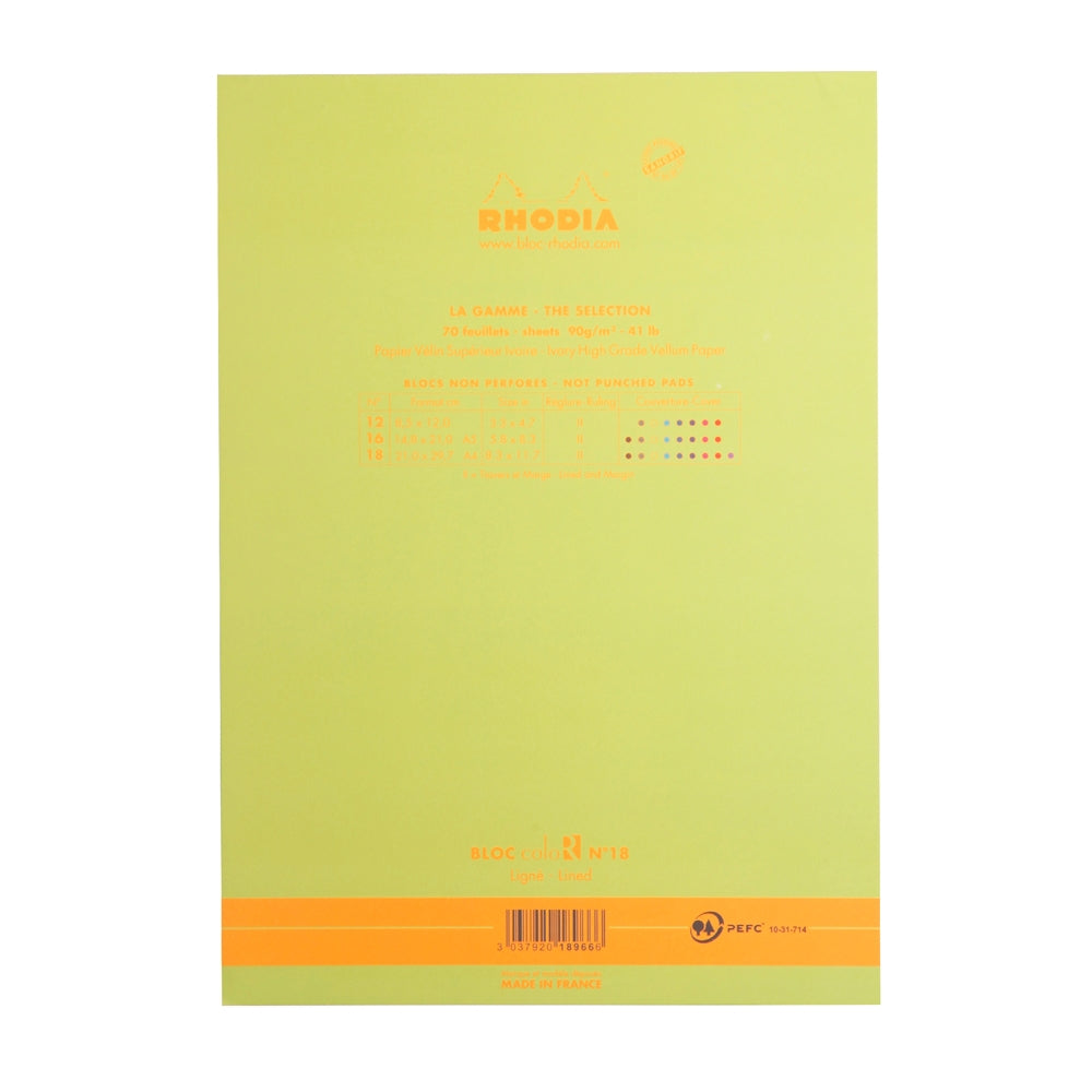 RHODIA Basics coloR No.18 210x297mm Lined Anise Green