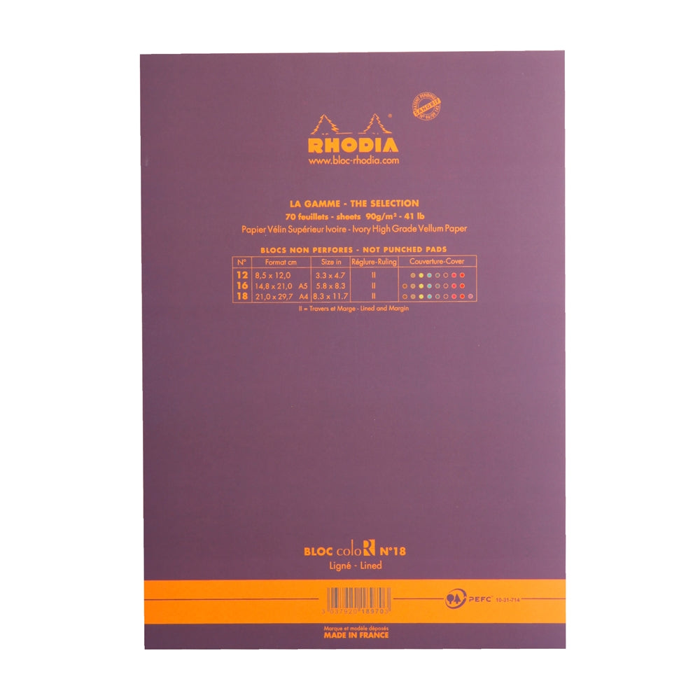 RHODIA Basics coloR No.18 210x297mm Lined Purple