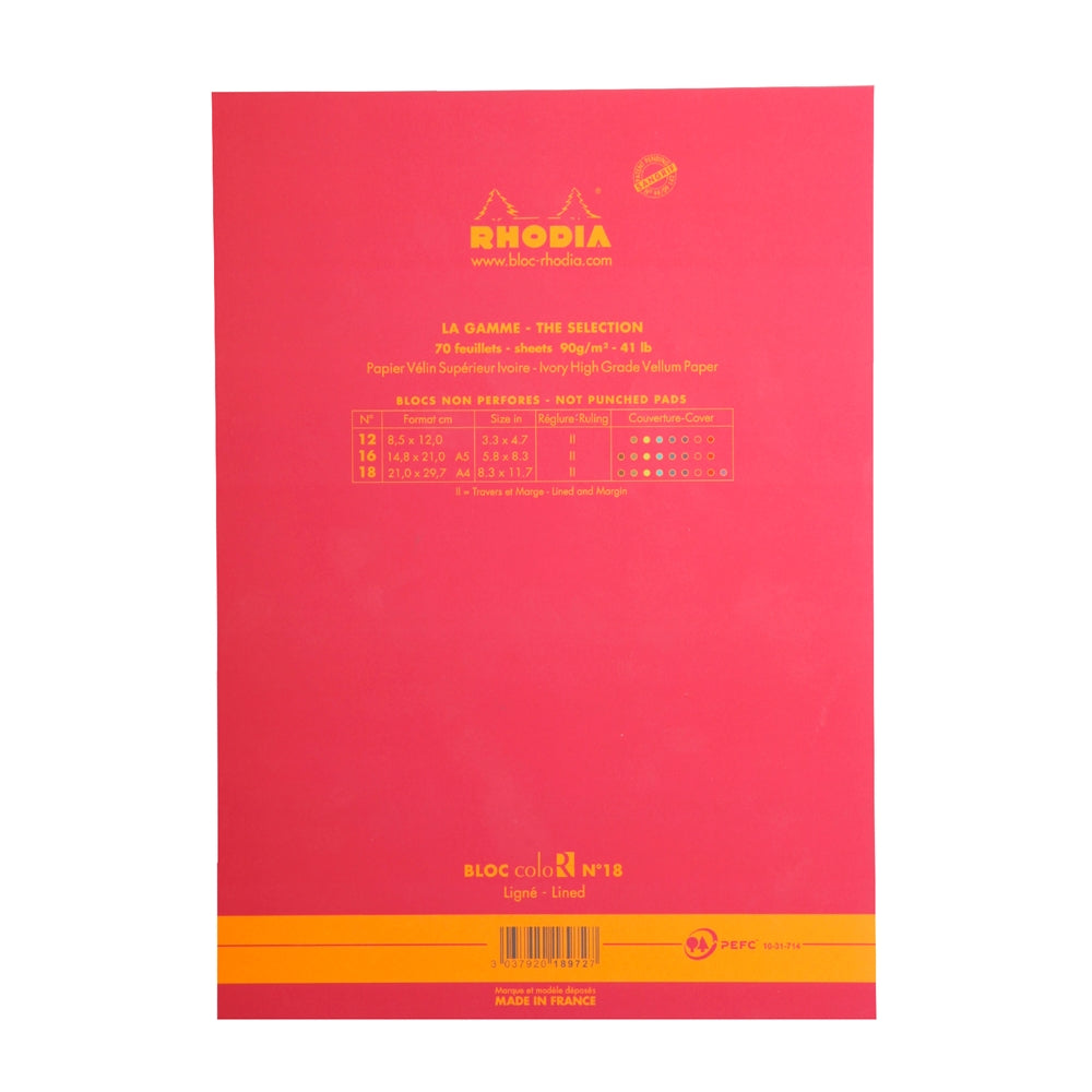 RHODIA Basics coloR No.18 210x297mm Lined Raspbery