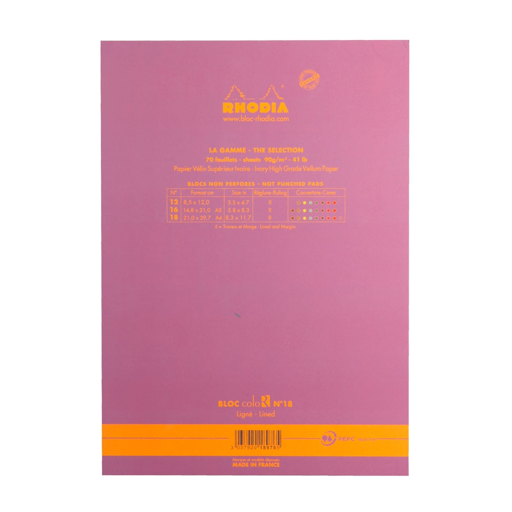 RHODIA Basics coloR No.18 210x297mm Lined Lilac