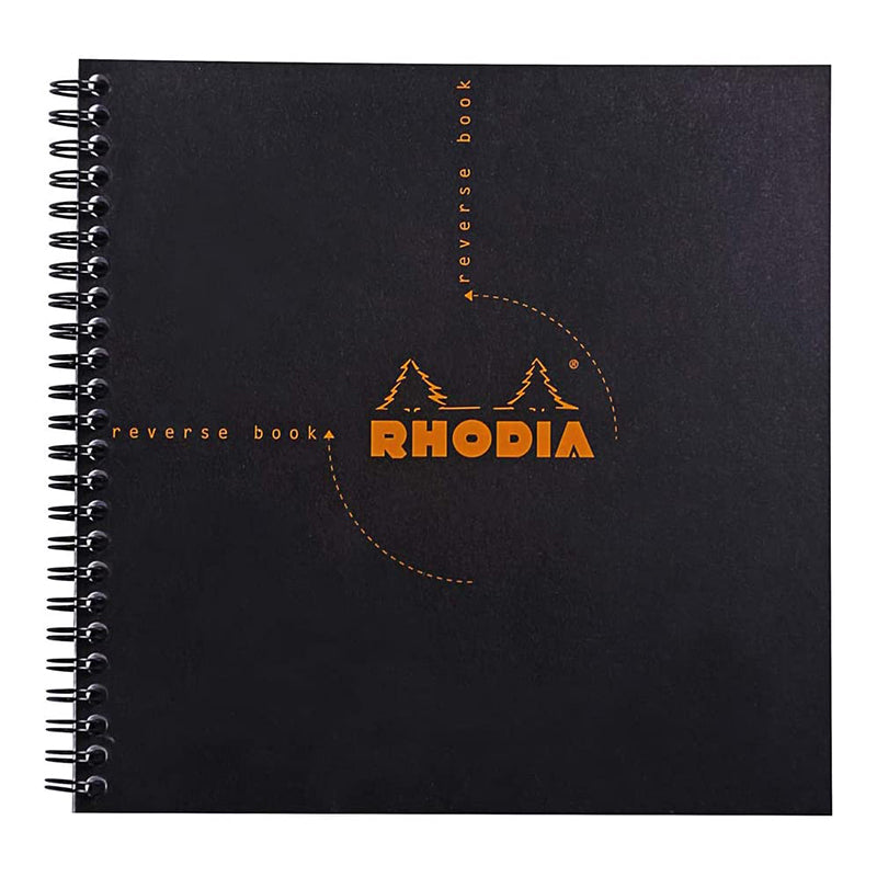 RHODIA Classic Reverse Book 210x210mm 5x5 Sq Black