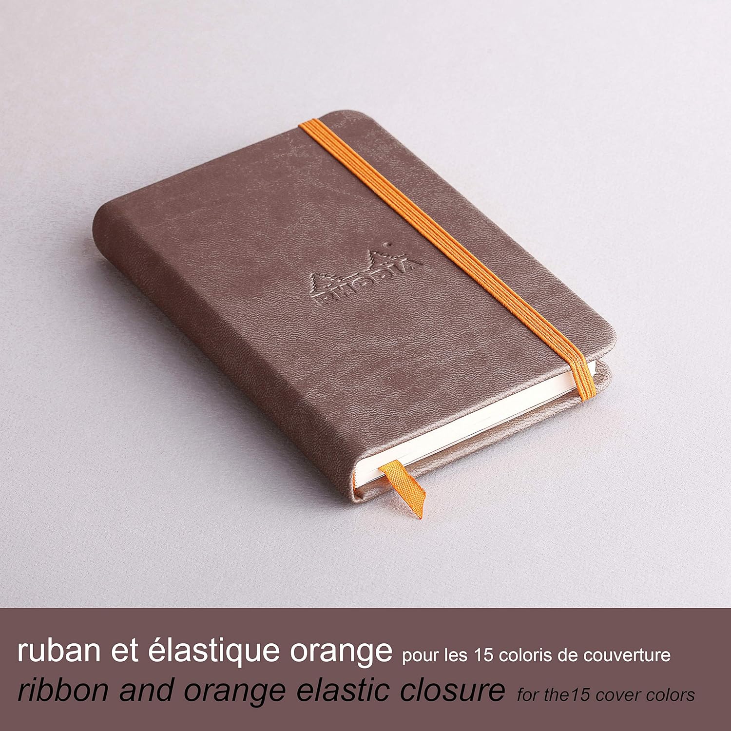 RHODIArama Webnotebook A6 Ivory Plain Hardcover-Chocolate