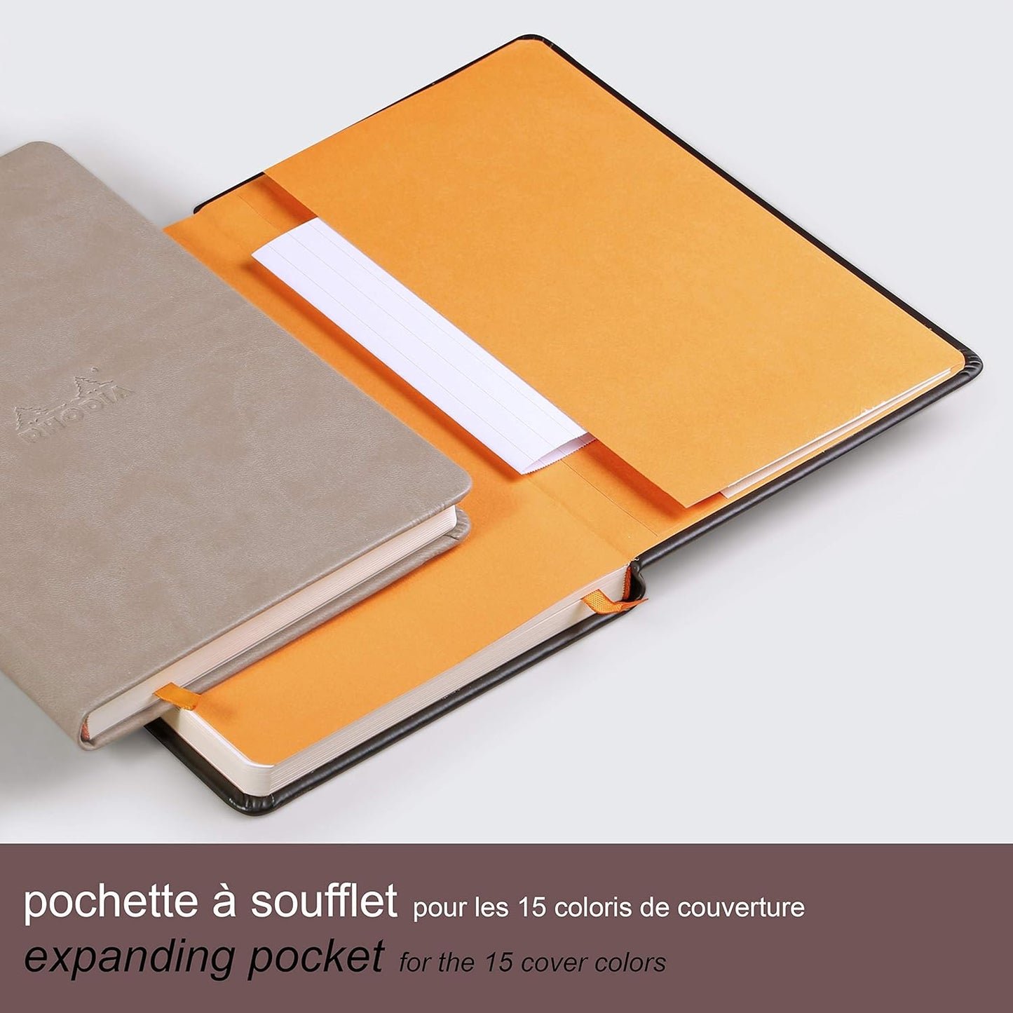 RHODIArama Webnotebook A6 Ivory Plain Hardcover-Chocolate