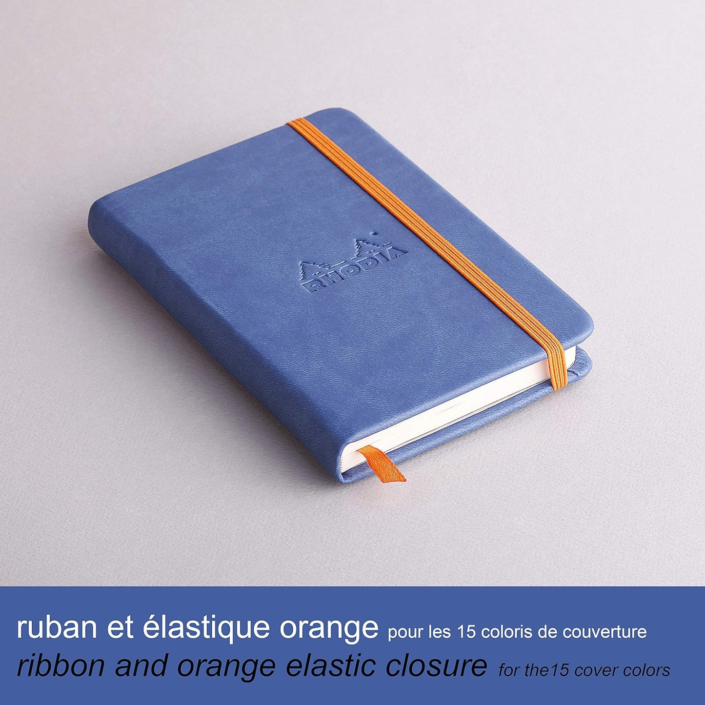 RHODIArama Webnotebook A6 Ivory Plain Hardcover-Sapphire Blue