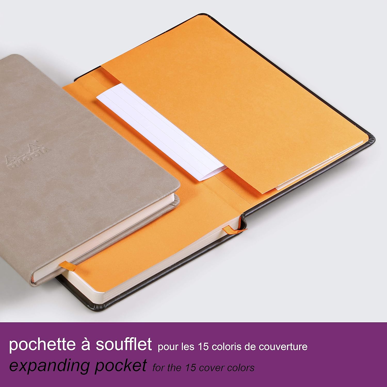 RHODIArama Webnotebook A6 Ivory Plain Hardcover-Purple