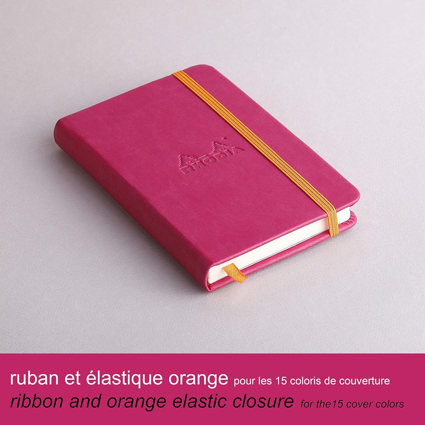 RHODIArama Webnotebook A6 Ivory Plain Hardcover-Raspberry