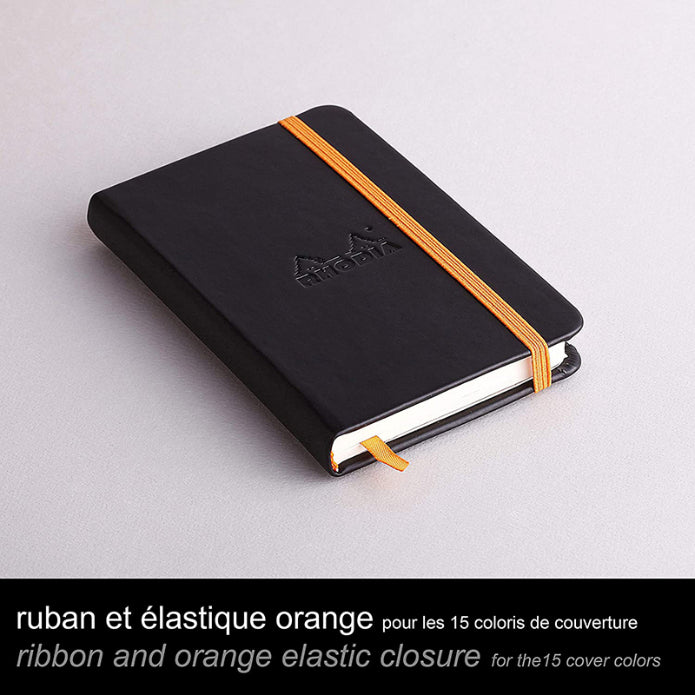 RHODIArama Webnotebook A6 Ivory Lined Hardcover-Black