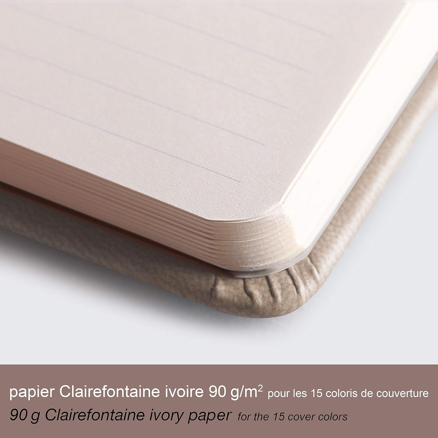 RHODIArama Webnotebook A6 Ivory Lined Hardcover-Taupe