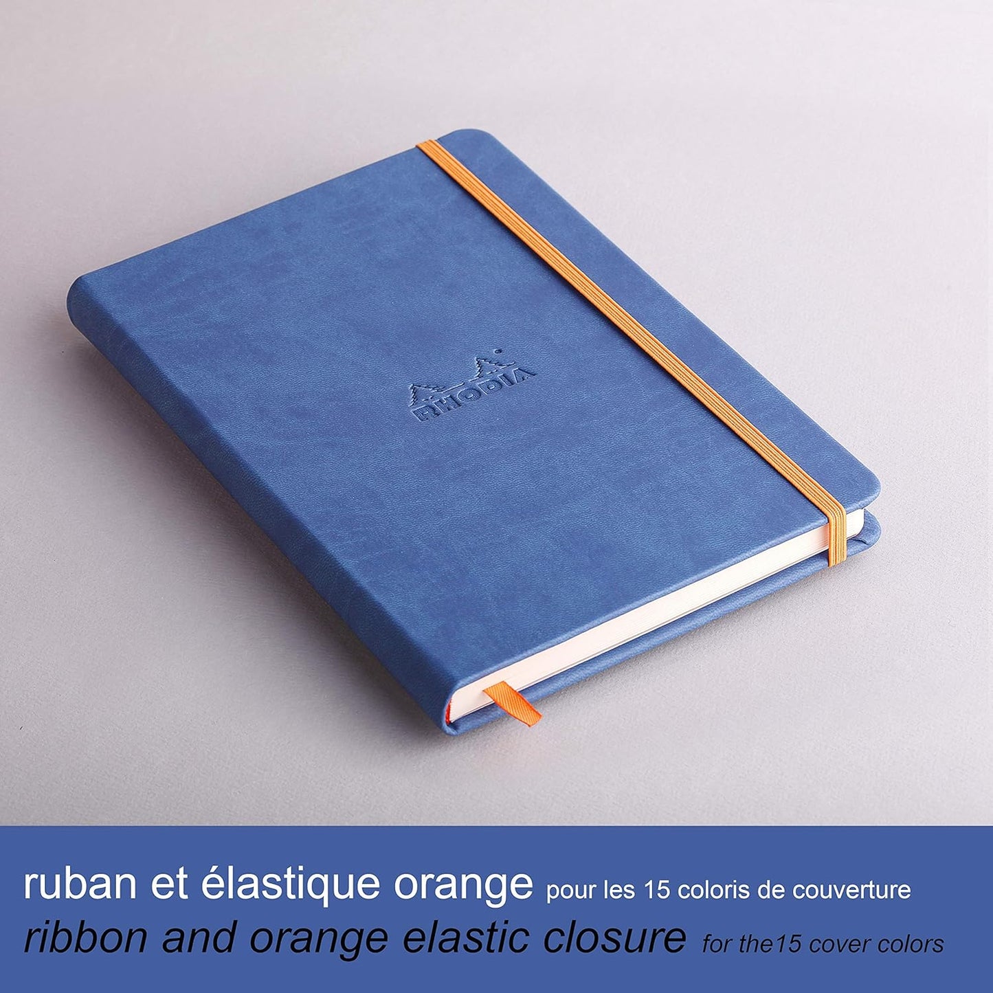 RHODIArama Webnotebook A5 Ivory Plain Hardcover-Sapphire Blue