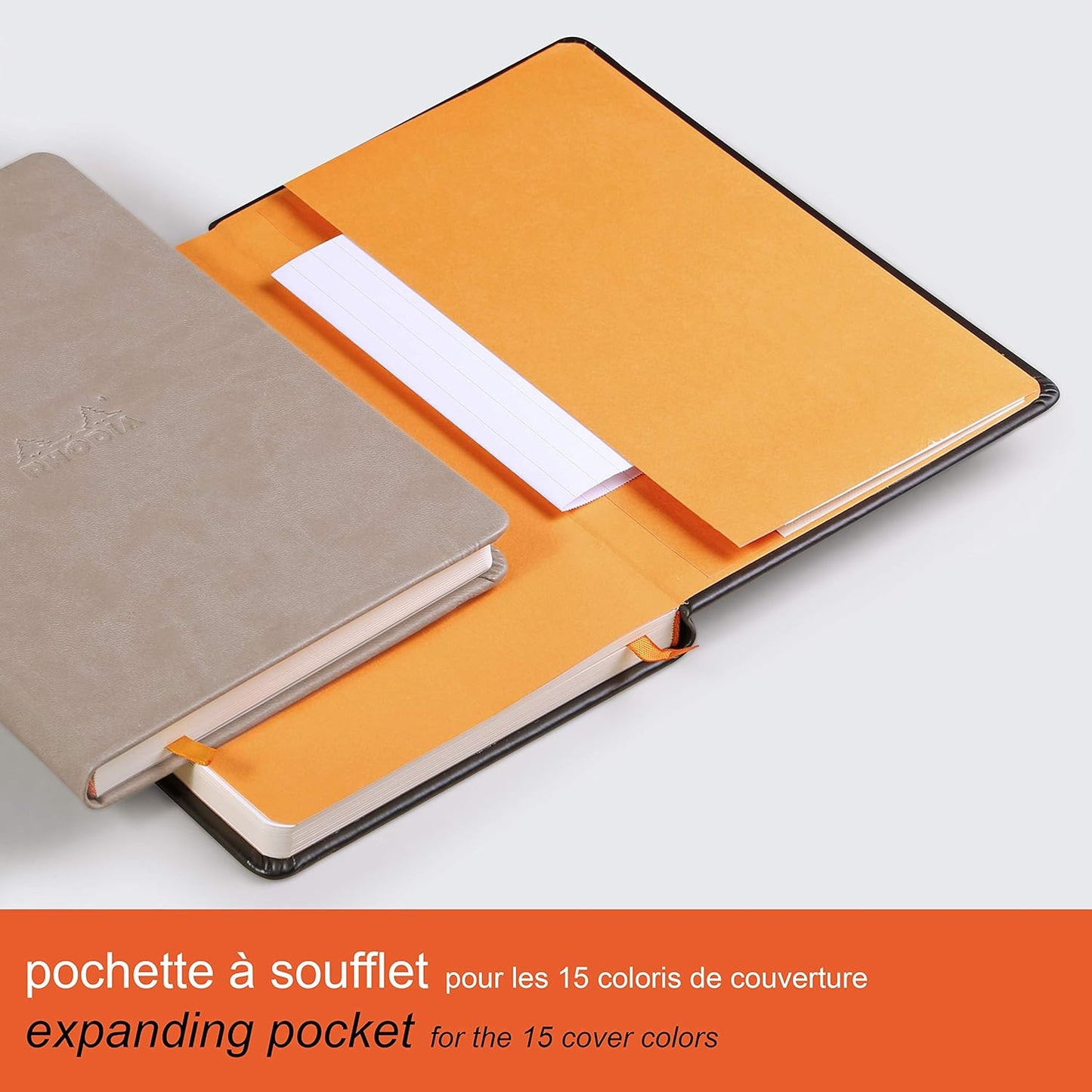 RHODIArama Webnotebook A5 Ivory Plain Hardcover-Tangerine