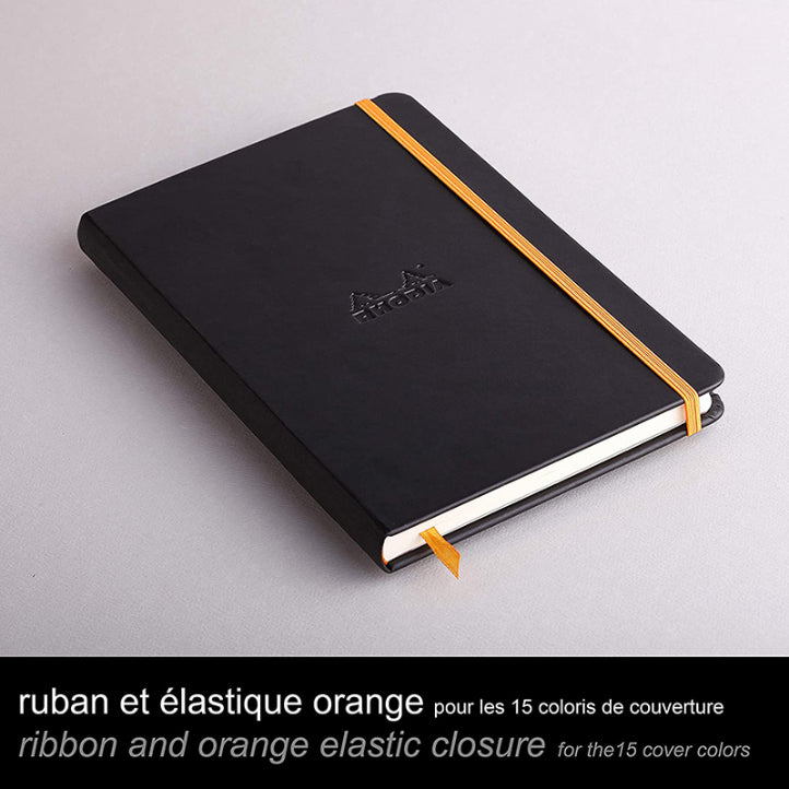 RHODIArama Webnotebook A5 Ivory Lined Hardcover-Black