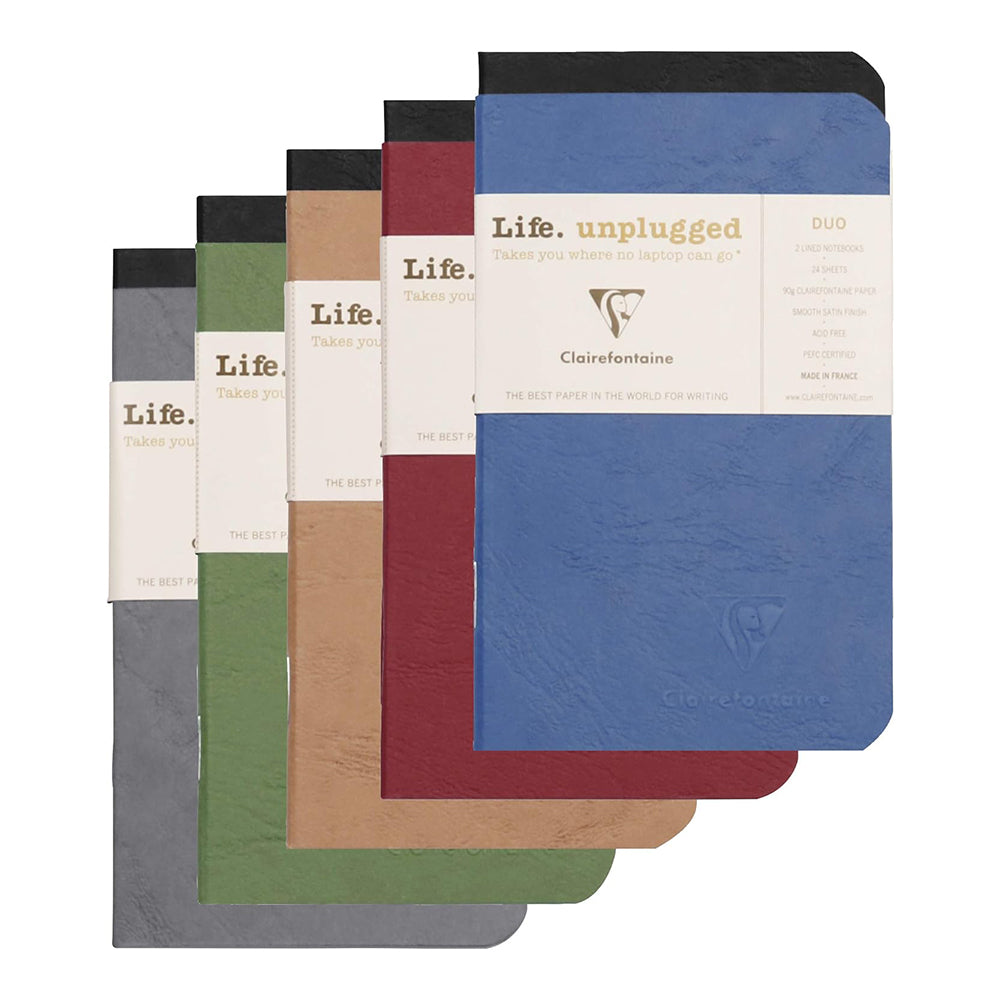 CLAIREFONTAINE Age Bag Duo Notebooks 7.5x12cm 24s Lined Assorted