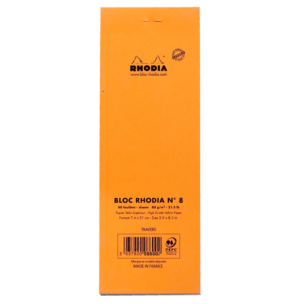 RHODIA Basics No.8 74x210mm Lined hsp Orange