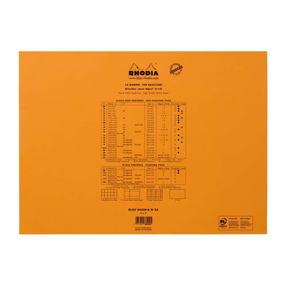 RHODIA Basics No.38 420x310mm 5x5 Sq hsp Orange