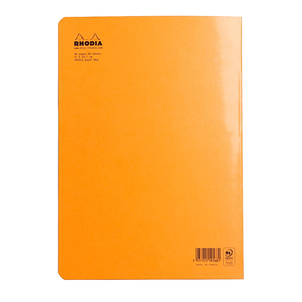 RHODIA Classic Stapled A4 210x297mm 5x5 Sq Orange