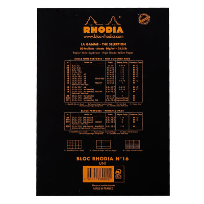 RHODIA Basics No.16 A5 148x210mm Plain hsp Black