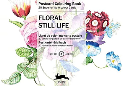 PEPIN Postcard Colouring Book Floral Still Life