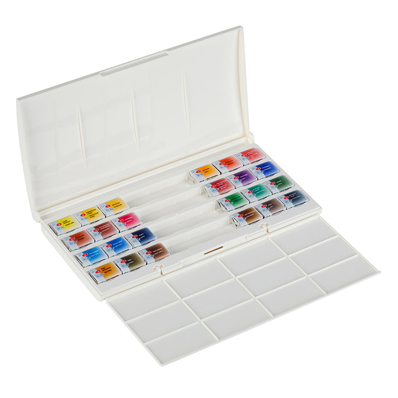 WHITE NIGHTS Artists Watercolour Set 24 pans Plastic Box Default Title