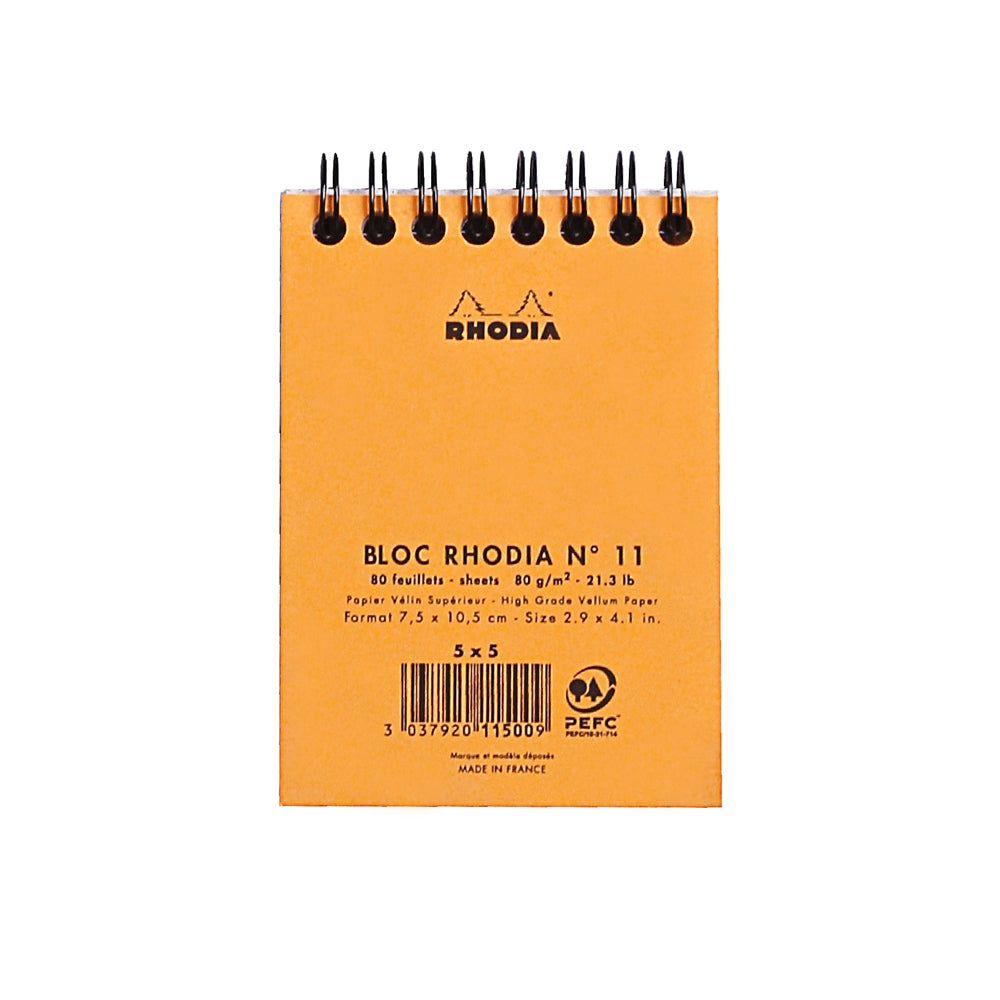 RHODIA Classic Notepad A7 75x105mm 5x5 Sq Orange