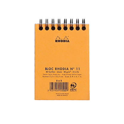 RHODIA Classic Notepad A7 75x105mm 5x5 Sq Orange