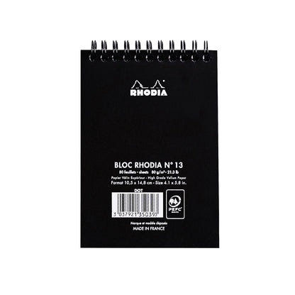 RHODIA Classic Notepad A6 105x148mm Dot Black